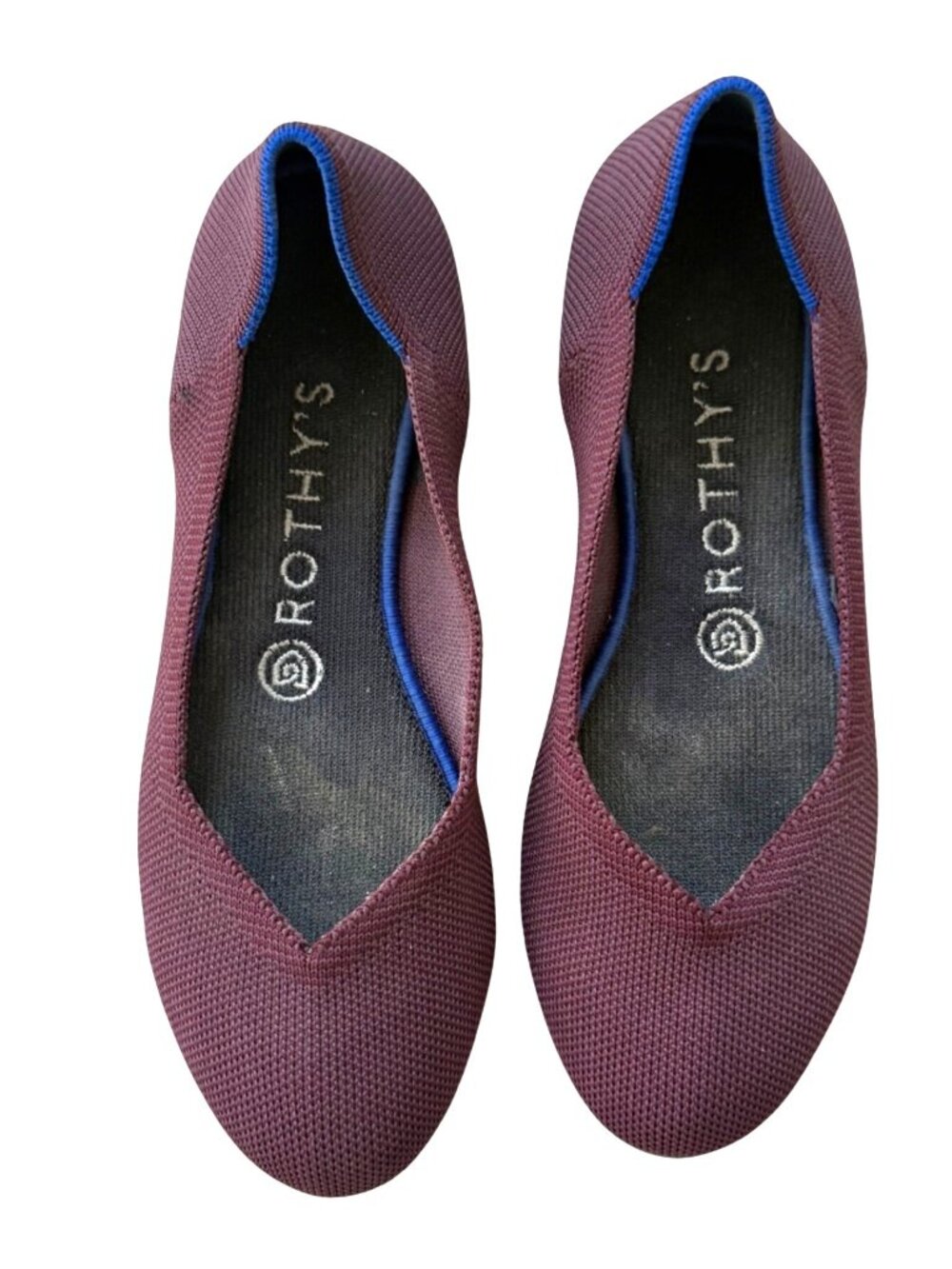 Rothy's Women's Ballet Flats Sz 7 Plum Birdseye Slip On Shoes Comfort RARE Find